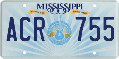 MS license plate ACR755
