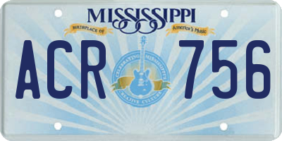 MS license plate ACR756