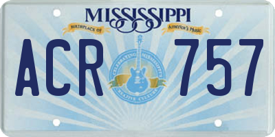 MS license plate ACR757