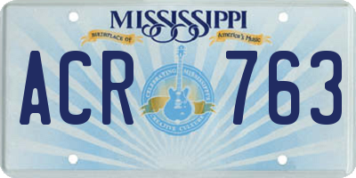 MS license plate ACR763