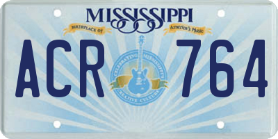 MS license plate ACR764