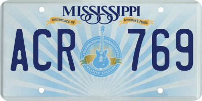 MS license plate ACR769