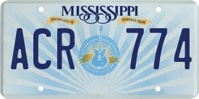MS license plate ACR774