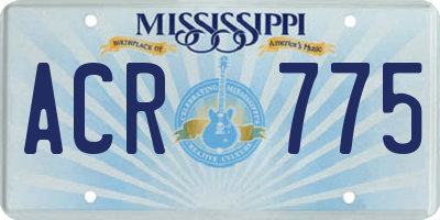 MS license plate ACR775