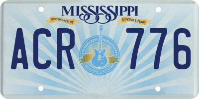 MS license plate ACR776