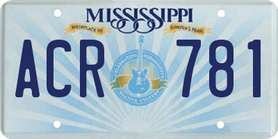 MS license plate ACR781