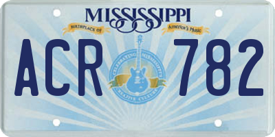 MS license plate ACR782