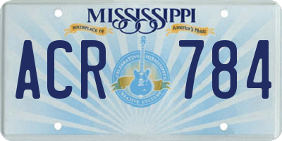 MS license plate ACR784