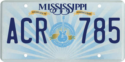 MS license plate ACR785