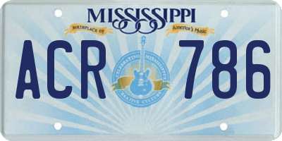 MS license plate ACR786