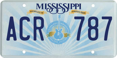MS license plate ACR787