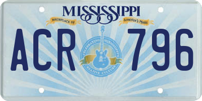MS license plate ACR796