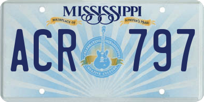 MS license plate ACR797