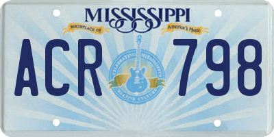 MS license plate ACR798