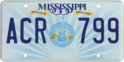 MS license plate ACR799