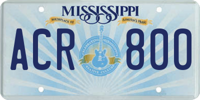 MS license plate ACR800