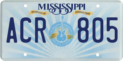 MS license plate ACR805