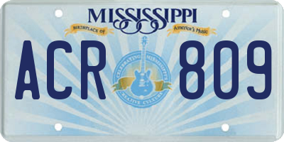 MS license plate ACR809