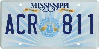 MS license plate ACR811