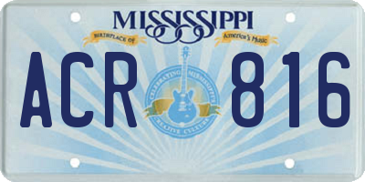 MS license plate ACR816