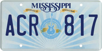 MS license plate ACR817