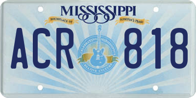 MS license plate ACR818