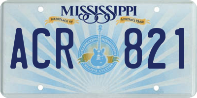 MS license plate ACR821