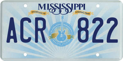 MS license plate ACR822