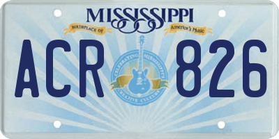 MS license plate ACR826