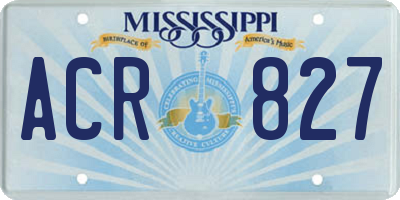 MS license plate ACR827