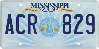 MS license plate ACR829