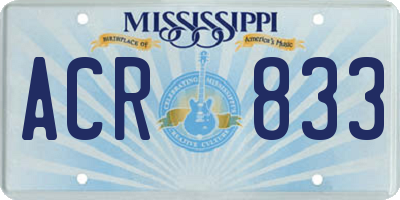 MS license plate ACR833