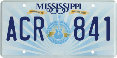 MS license plate ACR841