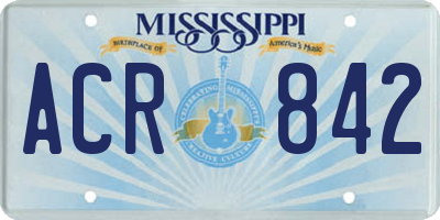 MS license plate ACR842