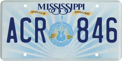 MS license plate ACR846