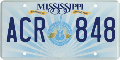 MS license plate ACR848