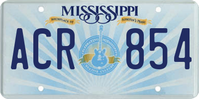 MS license plate ACR854