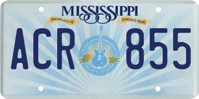 MS license plate ACR855