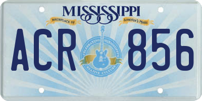 MS license plate ACR856