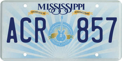 MS license plate ACR857