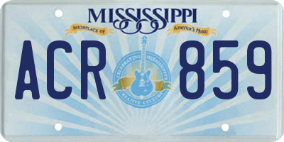 MS license plate ACR859