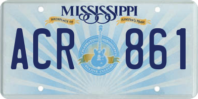 MS license plate ACR861