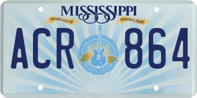 MS license plate ACR864