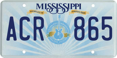 MS license plate ACR865
