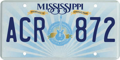 MS license plate ACR872