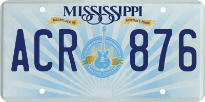 MS license plate ACR876