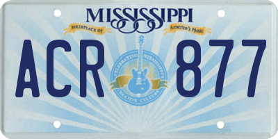 MS license plate ACR877