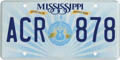 MS license plate ACR878