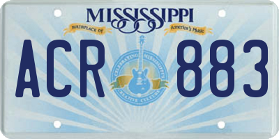 MS license plate ACR883