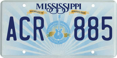 MS license plate ACR885